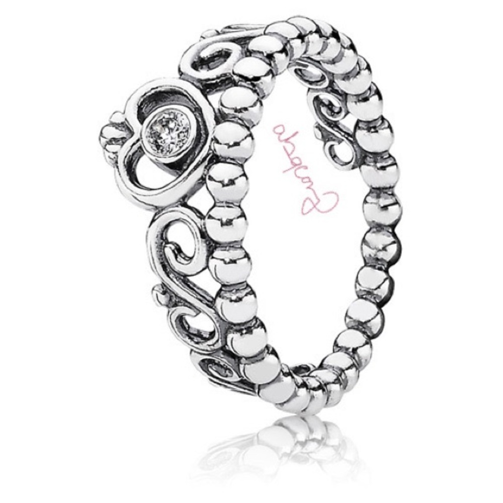 Pandora 190880CZ Sterling Silver My Princess Stackable Tiara Crown Ring